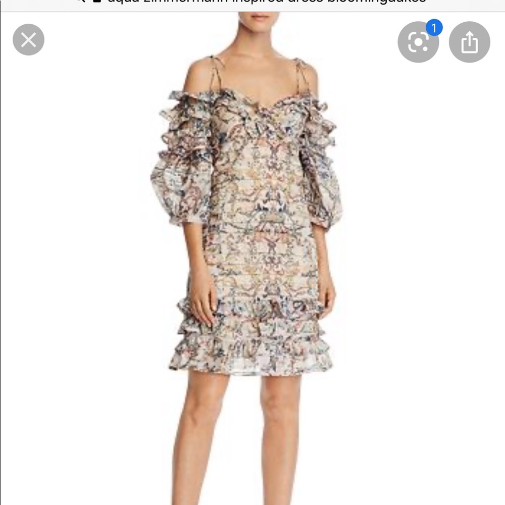 Aqua floral ruffle dress